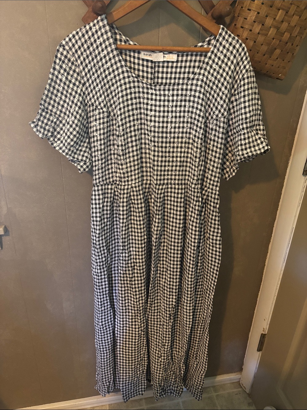 Sara Black & White Gingham Maxi Dress
